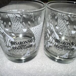 2 Disaronno Wears Roberto Cavalli Rocks Cocktail 12oz Glasses 5"